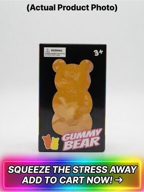 Slow Rising Viral Gummy Bear Squishy - Jelly Gel Fidget Stress Relief Toy